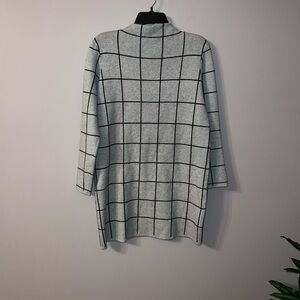 Gray checkered dress with black detailing mock neck Mohito size small